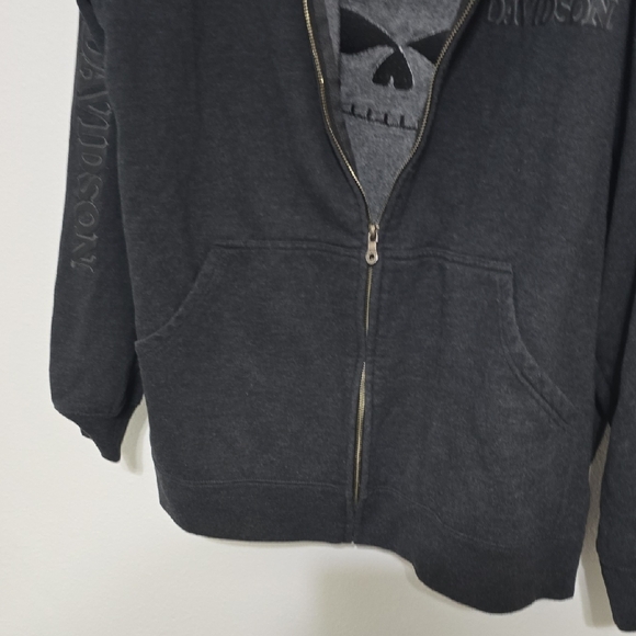 Harley-Davidson Men's Gray Zip-Up Hoodie - Picture 5 of 6